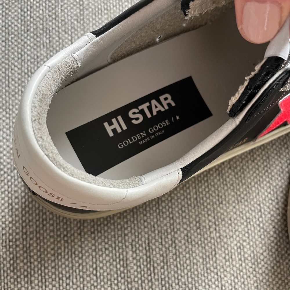 Golden Goose Black Sneakers with Red Star and Silver Laces - Picture 7 of 16